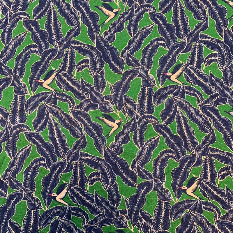 Printed Viscose ELVIRE Green / Indigo